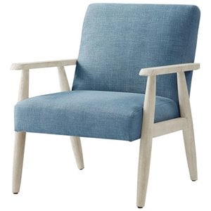 Alton Armchair Light Blue/Cream Linen Upholstered Square Arms