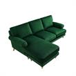 Lela Sofa Hunter Green Velvet  Upholstered Sinuous Spring