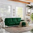 Lela Sofa Hunter Green Velvet  Upholstered Sinuous Spring