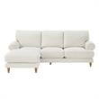Lela Sofa Cream Linen Upholstered Sinuous Spring
