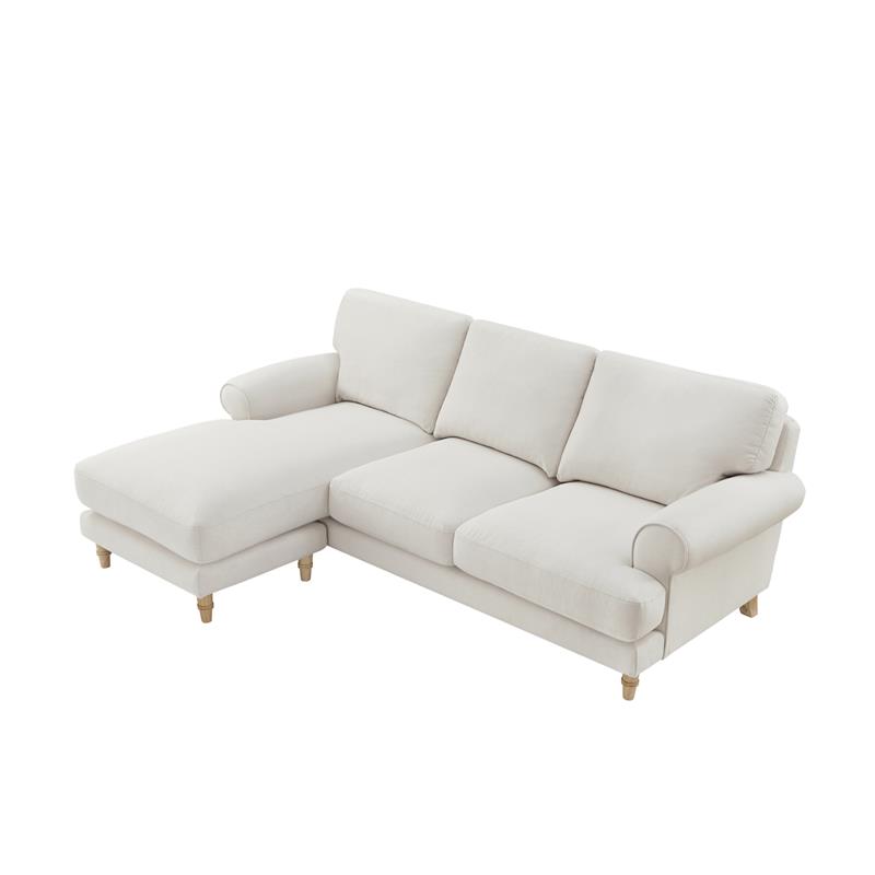 Lela Sofa Cream Linen Upholstered Sinuous Spring