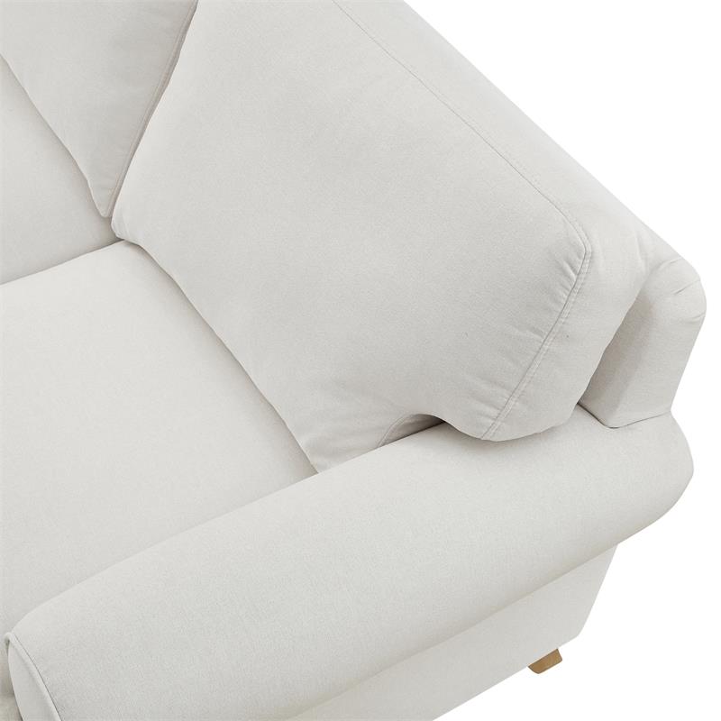 Lela Sofa Cream Linen Upholstered Sinuous Spring