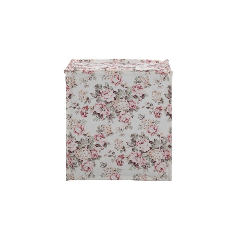 Capri  Ottoman  Cluster  Red  Linen  Upholstered  Piping  Accents
