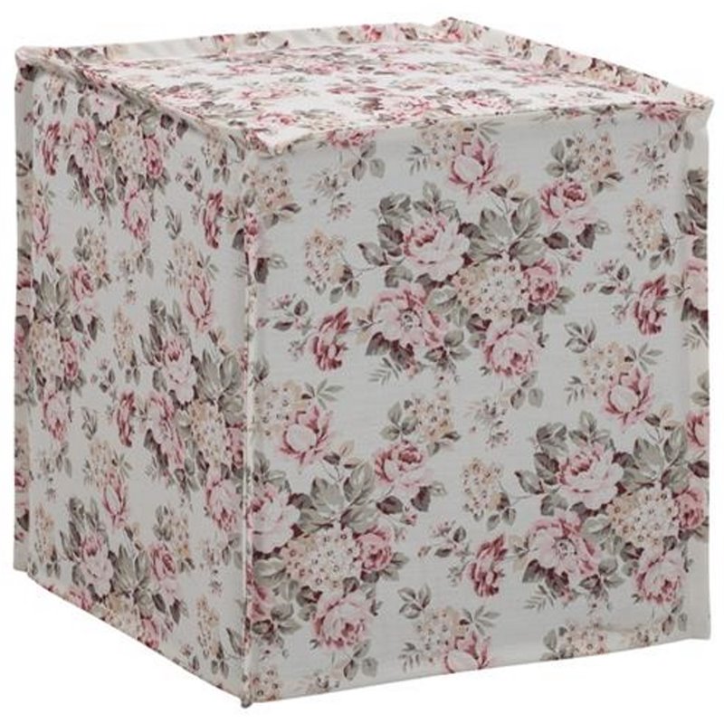 Capri  Ottoman  Cluster  Red  Linen  Upholstered  Piping  Accents
