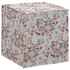 Capri  Ottoman  Cluster  Red  Linen  Upholstered  Piping  Accents