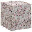 Capri  Ottoman  Cluster  Red  Linen  Upholstered  Piping  Accents
