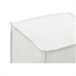 Capri  Ottoman  Pure  White  Linen  Upholstered  Piping  Accents