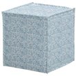 Capri  Ottoman  Indes  Blue  Ground  Linen  Upholstered  Piping  Accents