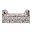 Yazmin  Bench  Cluster  Red  Linen  Upholstered  Piping  Details