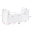 Yazmin  Bench  Cluster  Red  Linen  Upholstered  Piping  Details