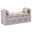 Yazmin  Bench  Cluster  Red  Linen  Upholstered  Piping  Details