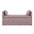 Yazmin Bench Paisley Red Linen Upholstered Piping Details