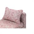 Yazmin Bench Paisley Red Linen Upholstered Piping Details