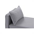 Yazmin  Bench  Light  Gray  Linen  Upholstered  Piping  Details