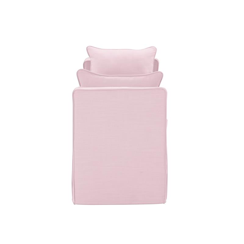 Yazmin  Bench  Light  Pink  Upholstered  Piping  Details