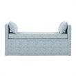 Yazmin  Bench  Indes  Blue  Ground  Linen  Upholstered  Piping  Details