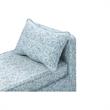 Yazmin  Bench  Indes  Blue  Ground  Linen  Upholstered  Piping  Details