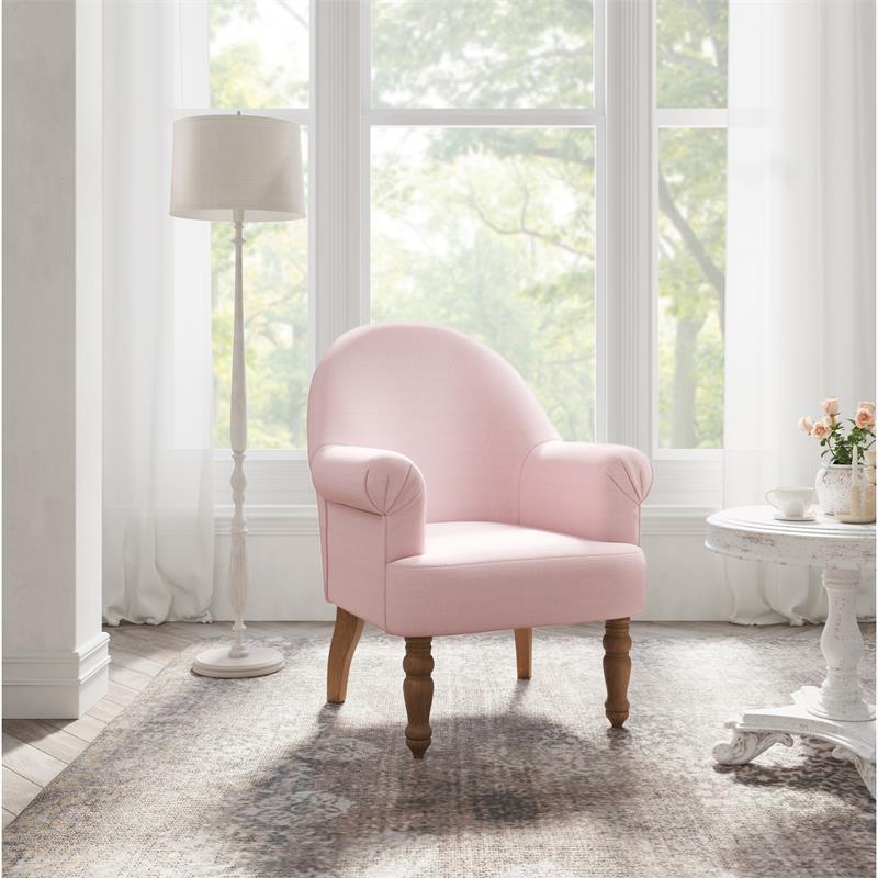 Essence  Accent  Chair  Pink Linen  Upholstered Flared  Arms