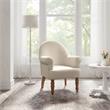 Essence  Accent  Chair  Cream  White  Linen  Upholstered  Flared  arms