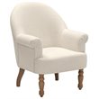 Essence  Accent  Chair  Cream  White  Linen  Upholstered  Flared  arms