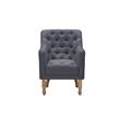 Rayleigh  Accent  Chair Dark  Gray  Linen  Upholstered  Flared  Arms