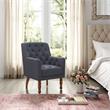 Rayleigh  Accent  Chair Dark  Gray  Linen  Upholstered  Flared  Arms