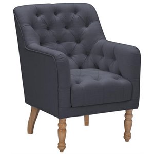 Rayleigh  Accent  Chair Dark  Gray  Linen  Upholstered  Flared  Arms