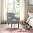 Rayleigh  Accent  Chair  Gray  Linen  Upholstered  Flared  Arms