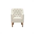 Rayleigh  Accent  Chair  Cream  White  Linen  Upholstered  Flared  Arms