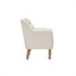 Rayleigh  Accent  Chair  Cream  White  Linen  Upholstered  Flared  Arms