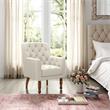 Rayleigh  Accent  Chair  Cream  White  Linen  Upholstered  Flared  Arms