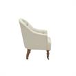 Jamiyah  Accent  Chair  Cream  White  Linen  Upholstered  Curved  Back