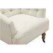 Jamiyah  Accent  Chair  Cream  White  Linen  Upholstered  Curved  Back