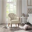 Jamiyah  Accent  Chair  Light  Beige  Linen  Upholstered  Curved  Back