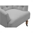 Jamiyah  Accent  Chair  Gray  Linen  Upholstered  Curved  Back