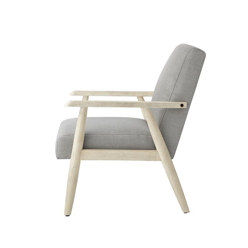 Alton  Armchair  Gray/Cream  Linen  Upholstered  Square  Arms