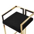 Kamiya Bar Stool Black/Gold Velvet  Geometric Frame Upholstered