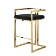 Kamiya Bar Stool Black/Gold Velvet  Geometric Frame Upholstered
