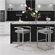 Kamiya Bar Stool Gray/Chrome Velvet  Geometric Frame Upholstered