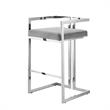 Kamiya Bar Stool Gray/Chrome Velvet  Geometric Frame Upholstered
