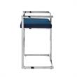 Kamiya Bar Stool Navy/Chrome Velvet  Geometric Frame Upholstered