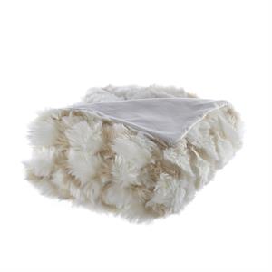 Rosemarie Throw Beige Acrylic 50&quotx60&quot Luxuriously Soft Diamond Geometric Design