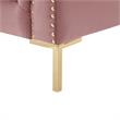 Arlette Club Chair Rust Velvet  Button Tufted Gold Nailhead Trim Sinuous Springs
