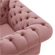Arlette Club Chair Rust Velvet  Button Tufted Gold Nailhead Trim Sinuous Springs