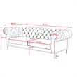 Arlette Sofa Rust Velvet  Button Tufted Gold Nailhead Trim Sinuous Springs