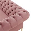 Arlette Sofa Rust Velvet  Button Tufted Gold Nailhead Trim Sinuous Springs