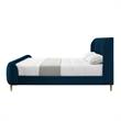 Aubreigh Bed Navy Velvet King Upholstered Channel Tufted