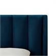 Aubreigh Bed Navy Velvet King Upholstered Channel Tufted
