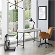 Marcelino Wooden Desk White/Black 43.3L x 21.6W x 30H 2 Storage Drawers