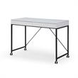 Marcelino Wooden Desk White/Black 43.3L x 21.6W x 30H 2 Storage Drawers
